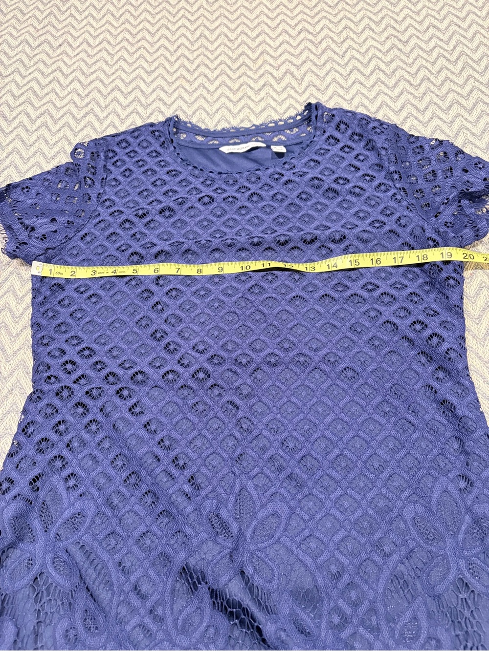 Isaac Mizrahi Live Blue Lace Shift Dress Medium - Picture 7 of 9